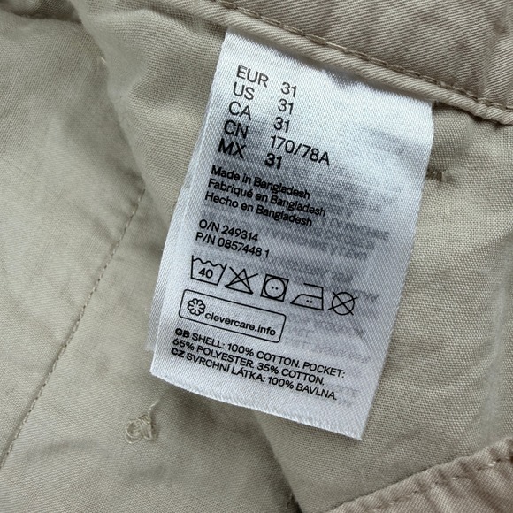 H&M Slim Fit Chino Shorts Men's 31 Beige Tan Cotton Casual Summer 0857448 - Picture 6 of 12